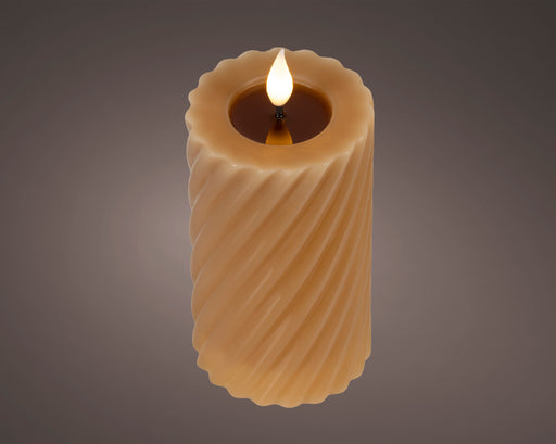 Candle Brown/Warm White LED Wick 7.5 x 16 cm