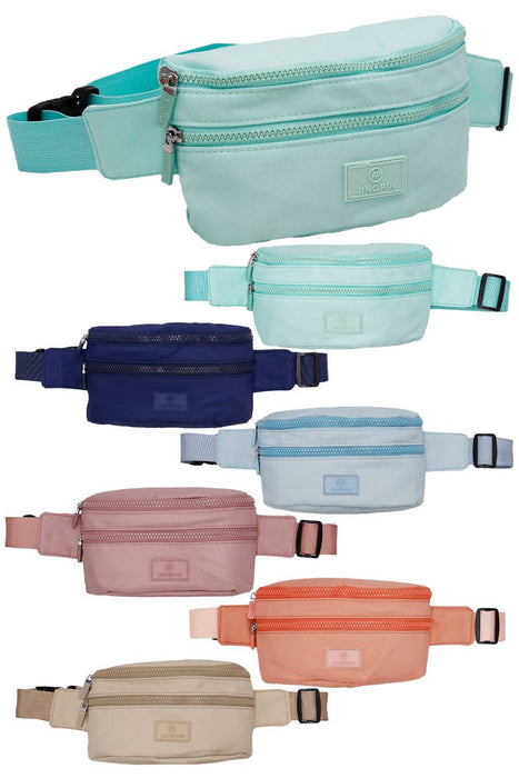 Pastel Double Zip Belt Bag Fanny Pack