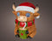 Highland Cow with Santa Hat LED 29 cm
