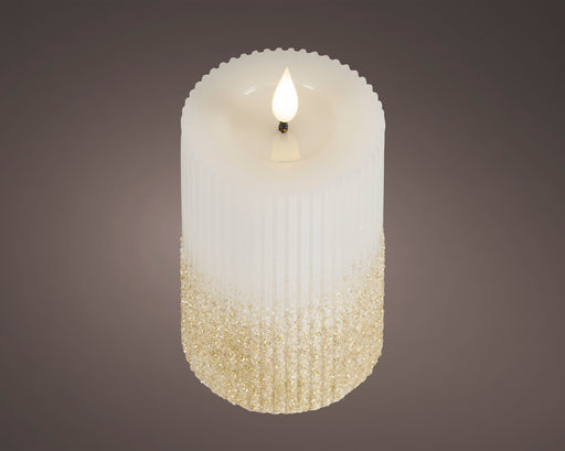 Candle Off White/Warm White LED Wick 7.5 x 15 cm