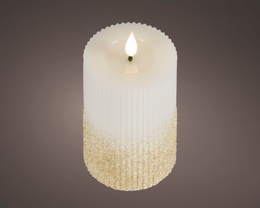 Candle Off White/Warm White LED Wick 7.5 x 15 cm