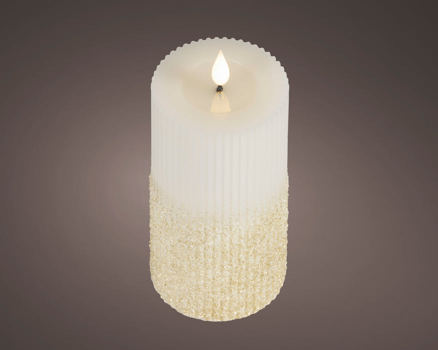 Candle Off White/Warm White LED Wick 7.5 x 18 cm