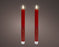 Tapers Dk. Red/Warm White LED Wick 24.5 cm  Pair