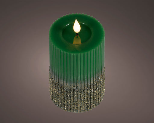 Candle Emerald/Warm White LED Wick 7.5 x 15 CM