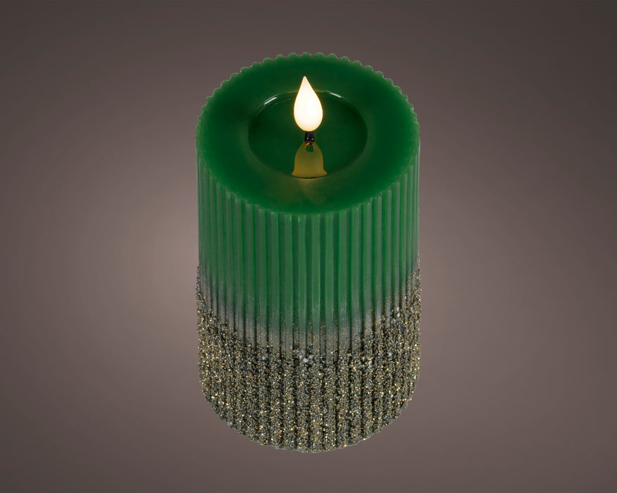 Candle Emerald/Warm White LED Wick 7.5 x 15 CM