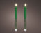 Tapers Emerald/Warm White LED Wick 24.5 cm  Pair