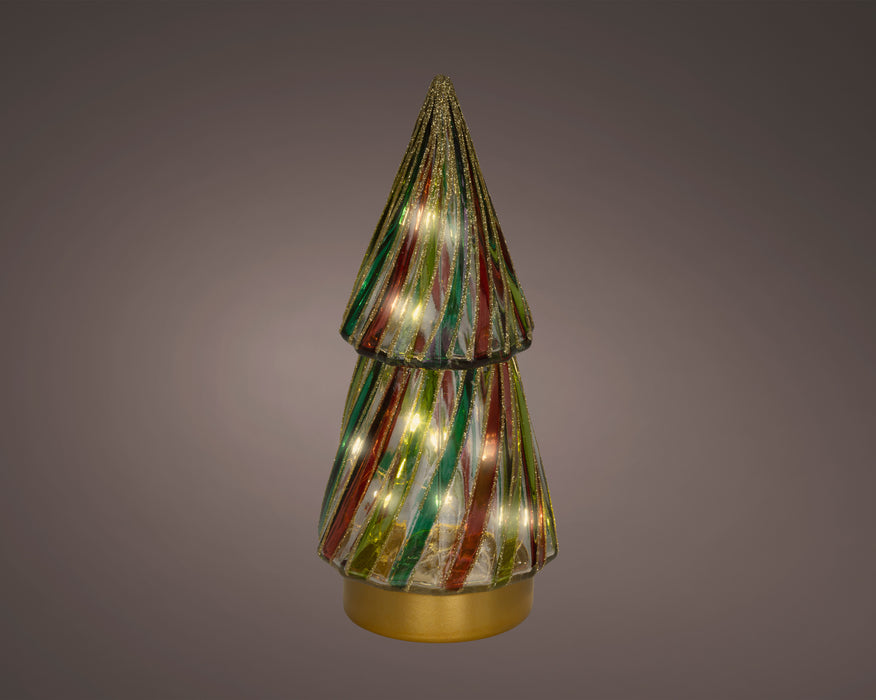 Tree Glass Micro LED Gold, Green & Gold 21 cm