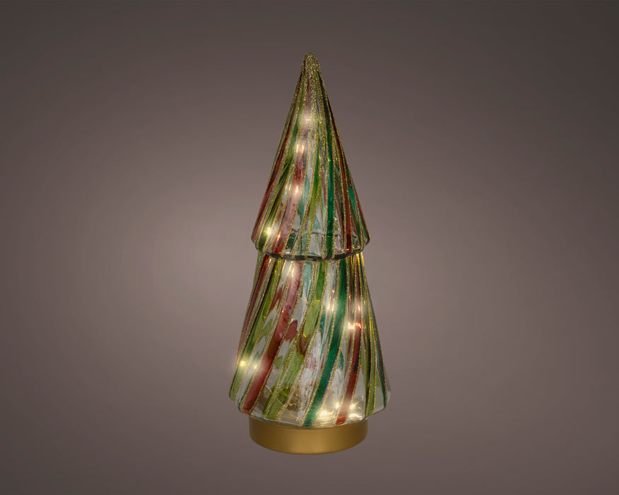 Tree Glass Micro LED Gold, Green & Gold 26.5 cm