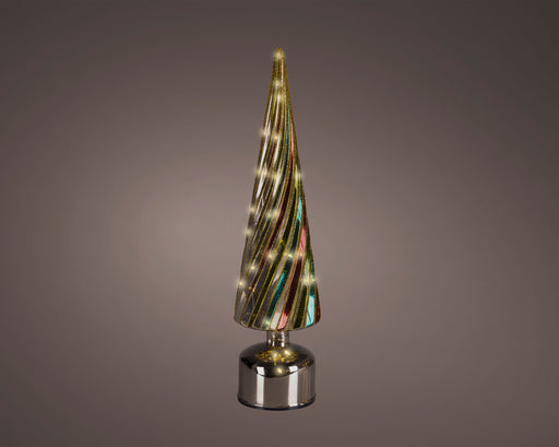 Micro LED Rotating Glass Tree 40cm Multi Colour