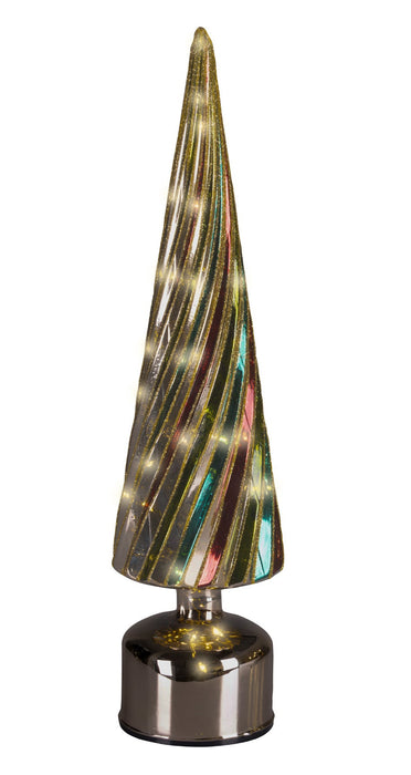 Micro LED Rotating Glass Tree 40cm Multi Colour