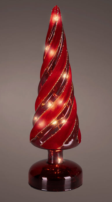 Micro LED Red/Warm White Glass Tree 30.5 cm