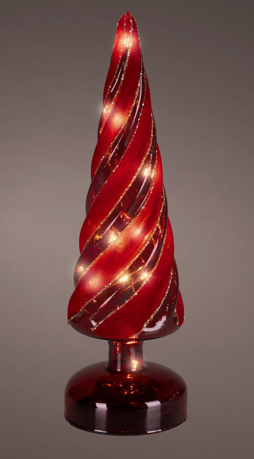 Micro LED Red/Warm White Glass Tree 30.5 cm