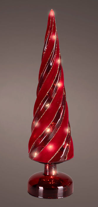 Micro LED Red/Warm White Glass Tree 37.5 cm