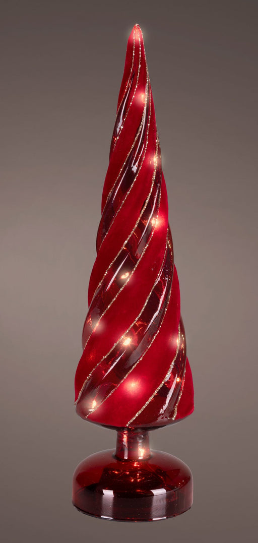 Micro LED Red/Warm White Glass Tree 37.5 cm