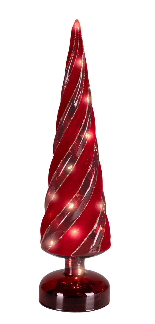 Micro LED Red/Warm White Glass Tree 37.5 cm