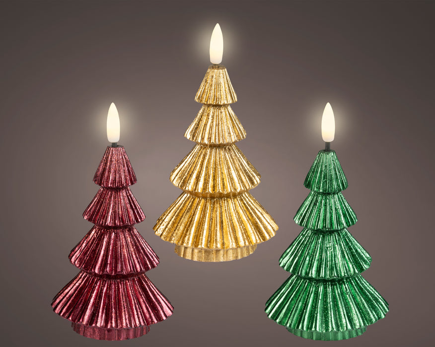 LED Wick Candle Wax Tree 8 x 15 cm Assorted