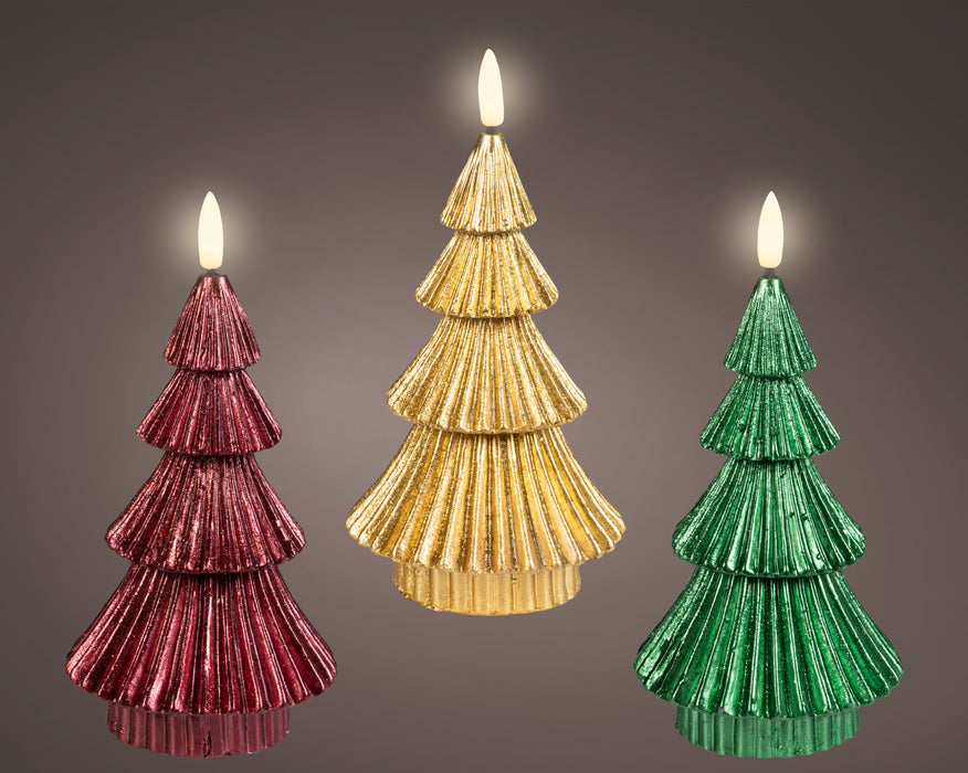 LED Wick Candle Wax Tree 9.5 x 18 cm Assorted