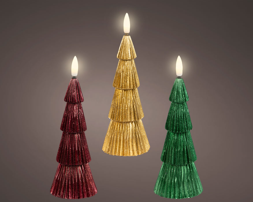 LED Wick Candle Wax Tree 6 x 17 cm Assorted