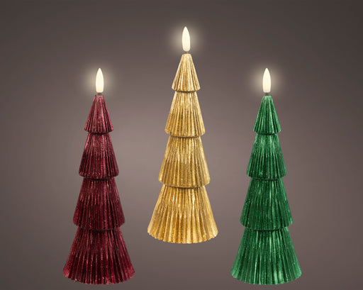 LED Wick Candle Wax Tree 7.5 x 22 cm Assorted
