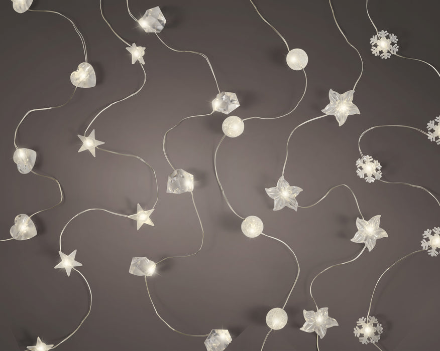 String Light Micro LED SteadySilver/Wm White 190 cm
