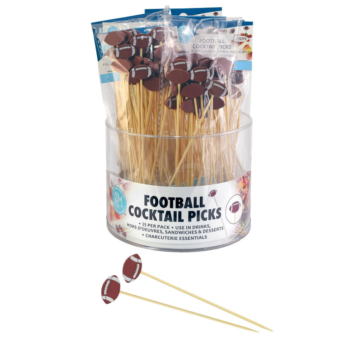 Football Cocktail Picks Pk of 25 Bucket /12