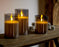 Candles Set of 3 LED Glass Smokey Grey