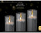 Candles Set of 3 LED Glass Smokey Grey