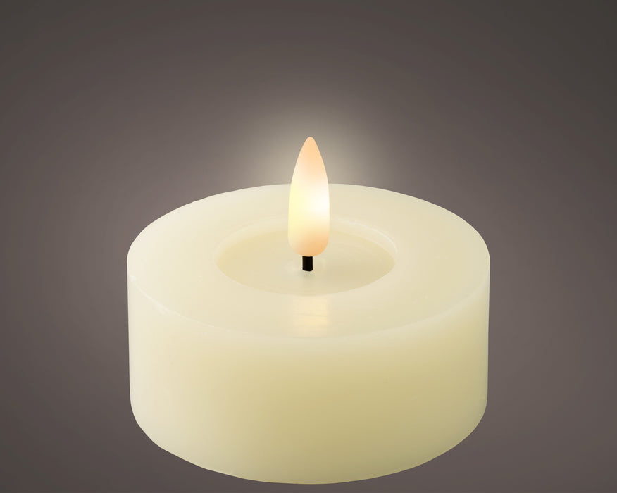 Candle LED Cream/Warm White 7 x 6 cm Tealight Pair