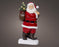 Santa with Bag & Lit Tree 30 cm
