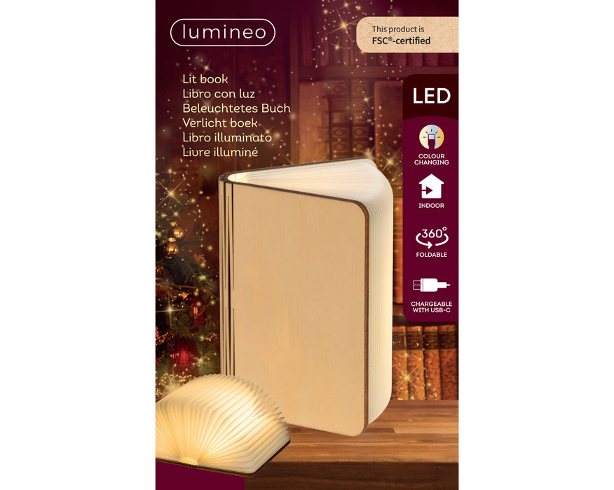 LED Book Steady White/Colour Select 12x17x8 cm