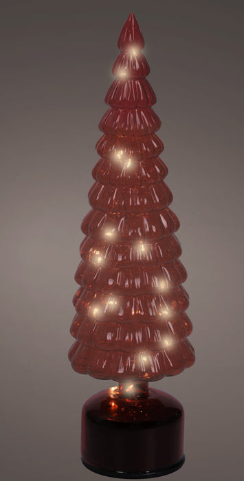 Lights Micro Rotating Glass Tree I/D Red/Warm White 39cm