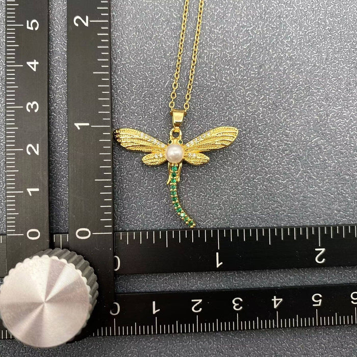 Dragonfly Charm Gold-plated Necklace