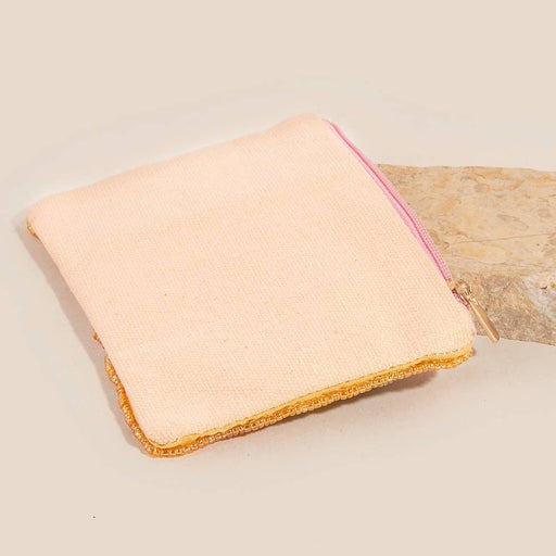 Floral Sequin And Seed Beaded Coin Purse