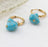 18K Gold PVD Stainless Steel Turquoise Stone Huggie Earrings