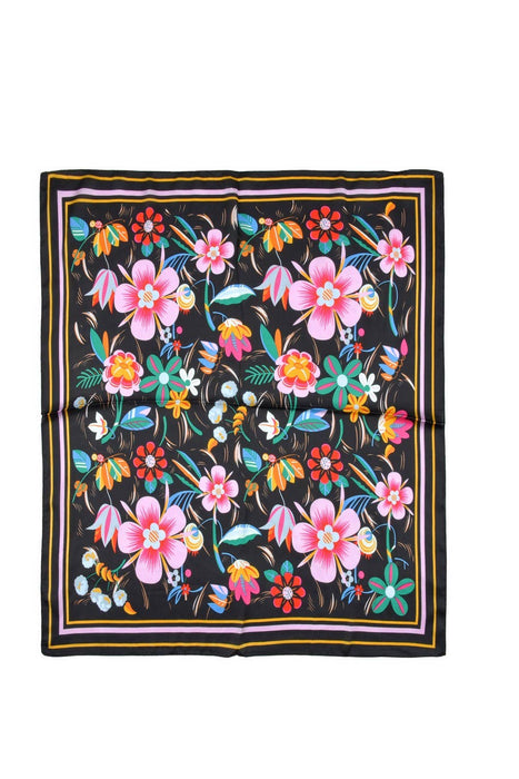 Multi Flower Pattern Square Scarf