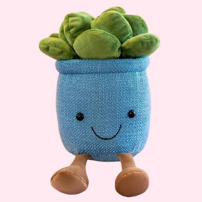 8" Smiling Succulent Plush - Home/Office Decoration
