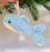 Orn. Whale Blue Felt