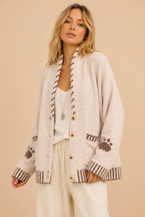 Moonlight Bear Cozy Knit Cardigan
