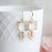 Art Deco Earrings | Square Jewel with Glass Leaf Drop