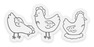 Clear Chicken Series Sticker, 3x1.34 in.