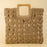 Square Straw Braided Tote Bag