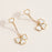 Gold Clover Mother of Pearl & Crystal Dangle Earrings