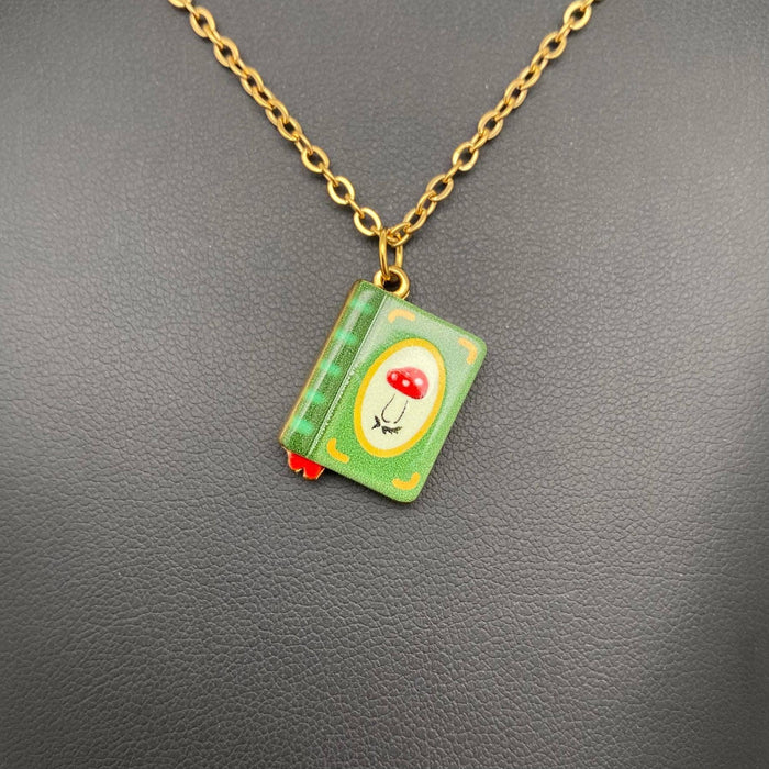 Enamel Book 18K Golden S.Steel Necklace