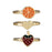 Sweet Love Fruit Heart Gold Ring Set