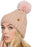 Variegated Cable Knitted Fuzzy Fleece Lined Beanie