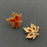 Rhinestone Maple Leaf Earrings