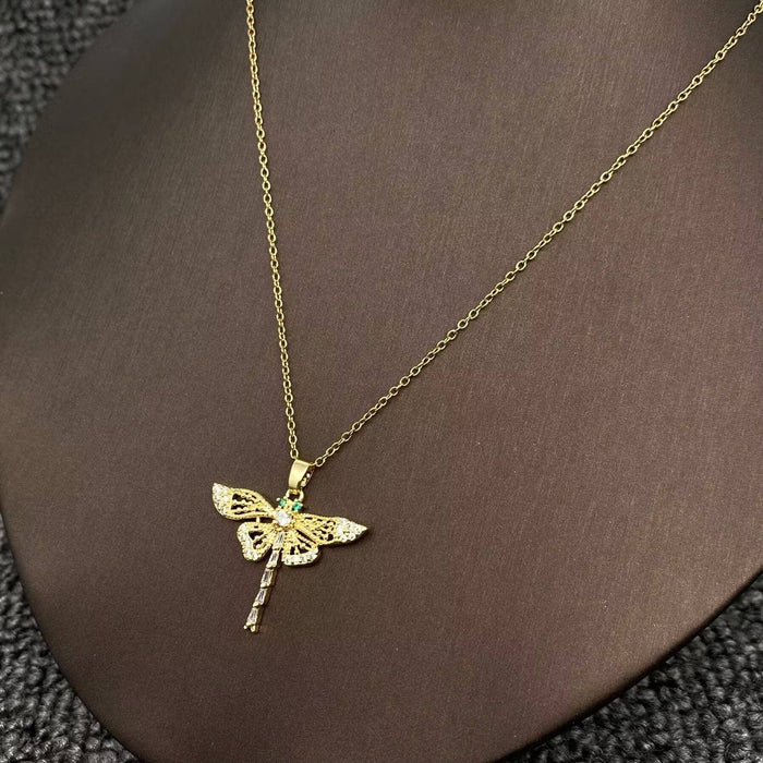 Dragonfly Charm Gold-plated Necklace