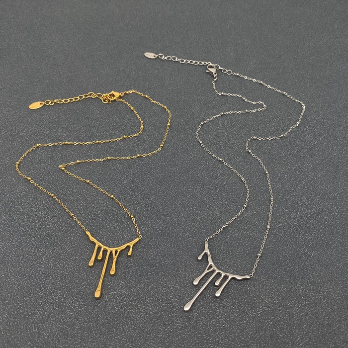 FGS - Lava Flowing Charm18K Gold Plated SS Necklace