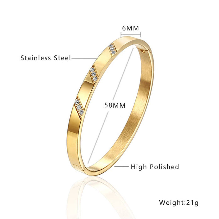 Multi Style 18K Gold Plated Stainless Steel Cuff Bangles-FGS