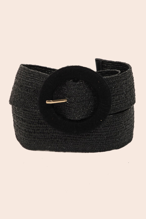 Round Buckle Braided Belt
